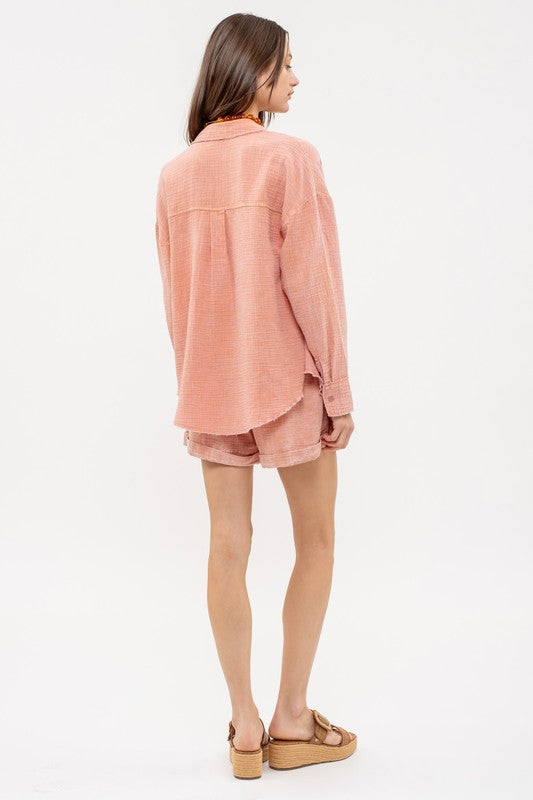 Verna Washed Out Button Down Shirt