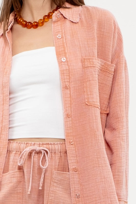 Verna Washed Out Button Down Shirt