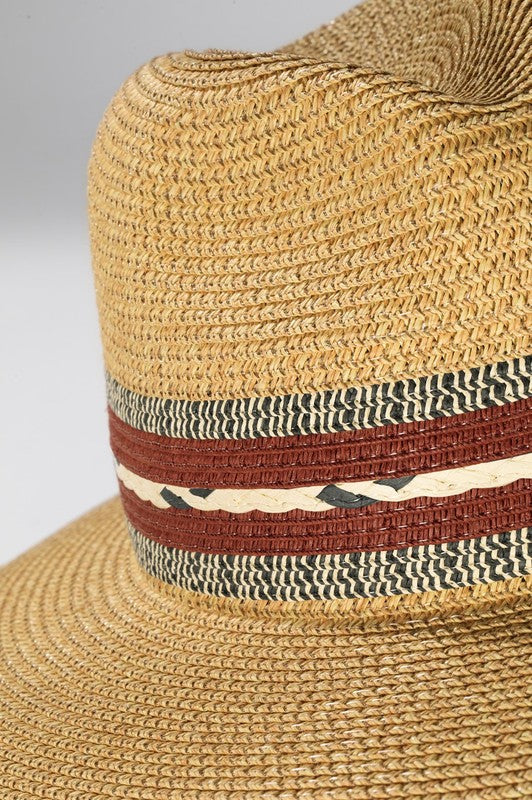 Panama Ribbon Trim Hat