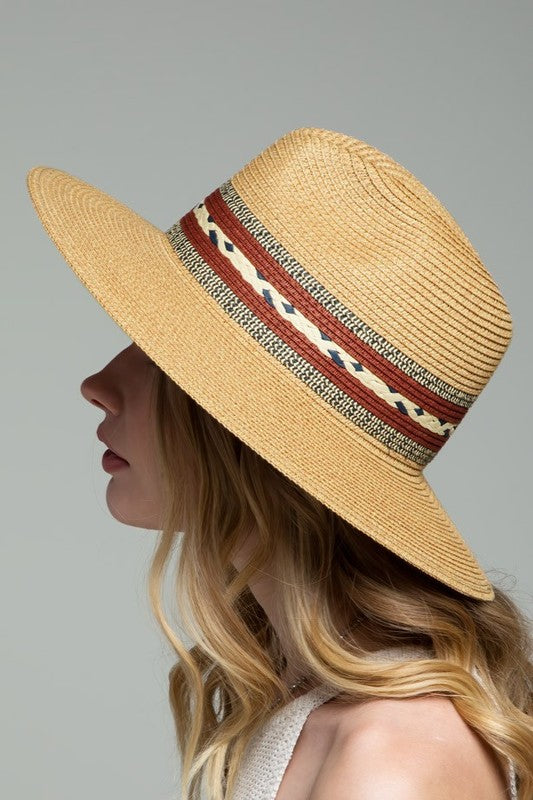 Panama Ribbon Trim Hat