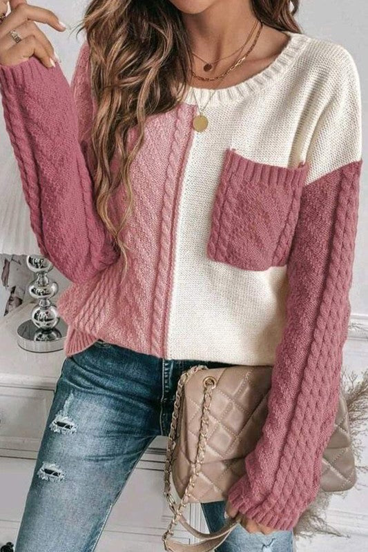 Sydney Patch Blocked Sweater