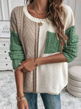 Sydney Patch Blocked Sweater