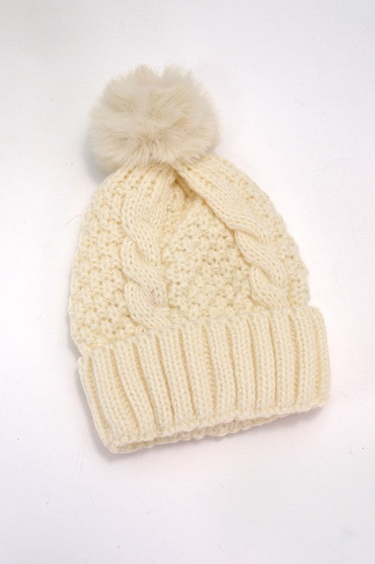 Taryn Cable Pom Hat