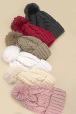 Taryn Cable Pom Hat