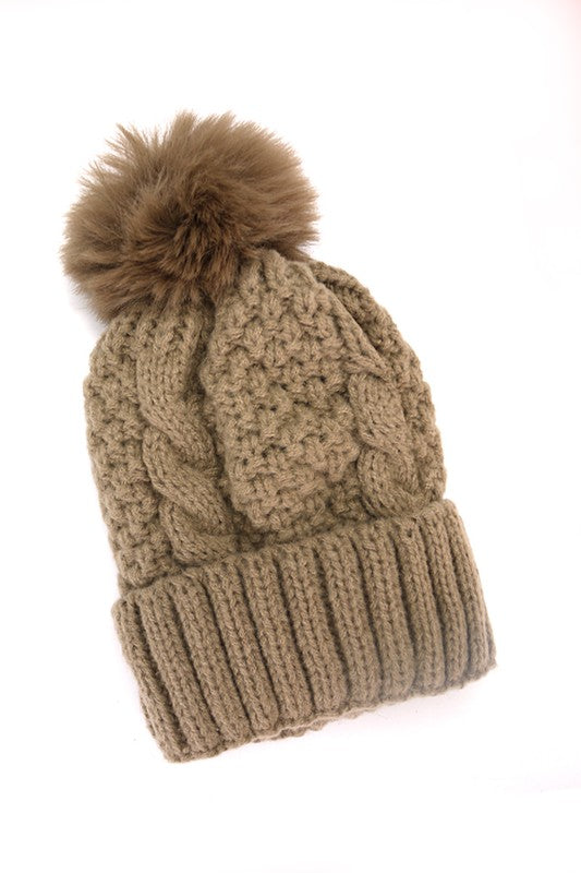 Taryn Cable Pom Hat