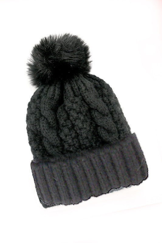 Taryn Cable Pom Hat