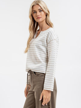 Saunders Split Neck Top