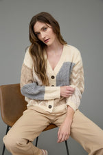 Sammy Patchwork Textured Cardigan