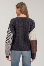 Sammy Patchwork Textured Cardigan