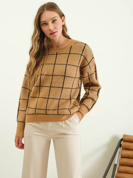 Alisha Windowpane Sweater