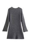 Solid Knit Stand Neck Short Dress