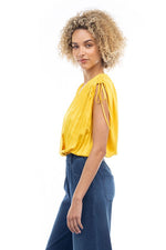 Mykonos Pleated Shoulder Top