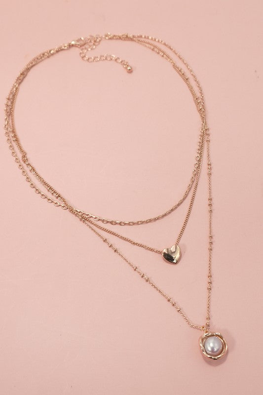 Heart Organic Pearl Necklace