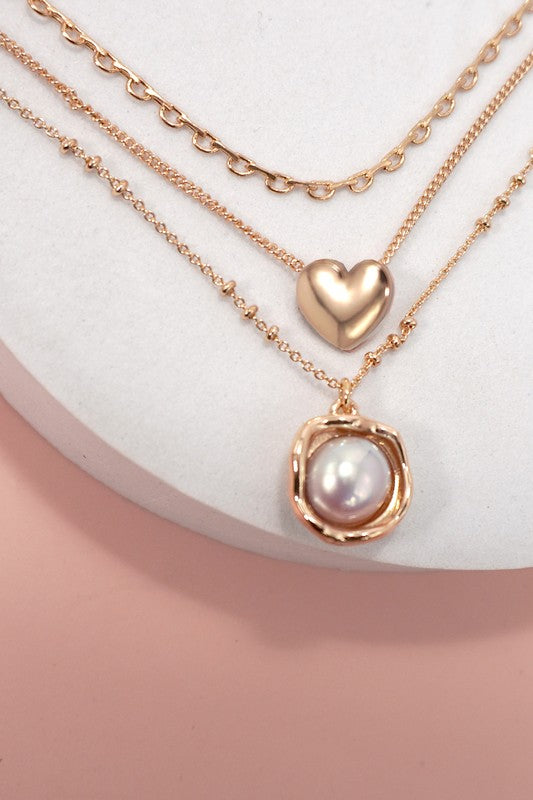 Heart Organic Pearl Necklace