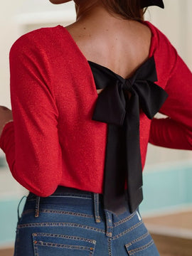 Evana Bow Back Top