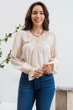 Ark Crochet Yoke Blouse