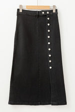 Susie Button Denim Midi Skirt