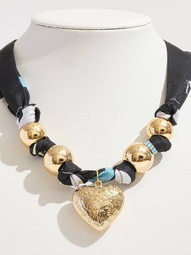 Puffy Charm Heart Necklace