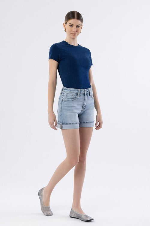 Dulcify Cuffed Denim Shorts