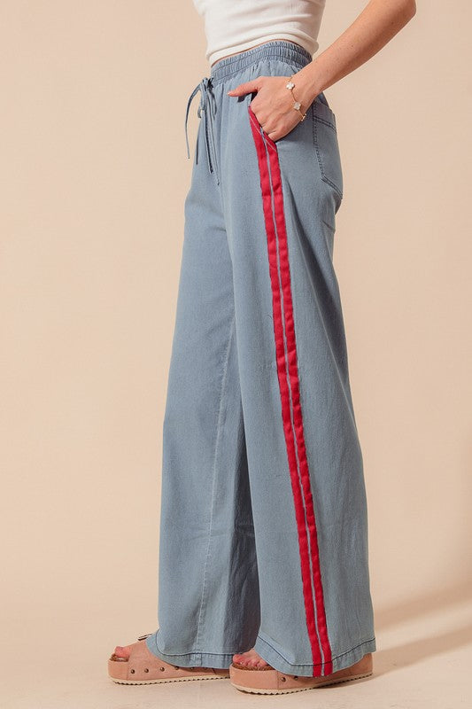 Jenna Contrast Wide Leg Pants