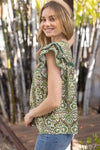 Sylvia Ruffle Print Top