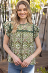 Sylvia Ruffle Print Top