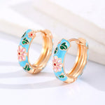 Cloissonne Hoop Earrings