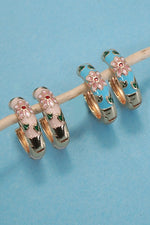 Cloissonne Hoop Earrings
