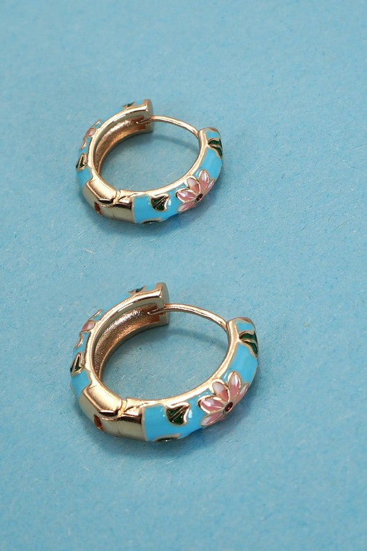 Cloissonne Hoop Earrings