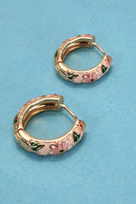 Cloissonne Hoop Earrings