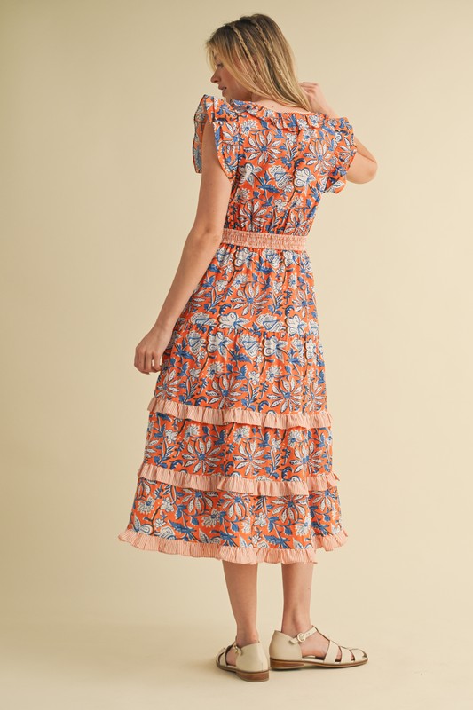 Marian Printed Midi Dress
