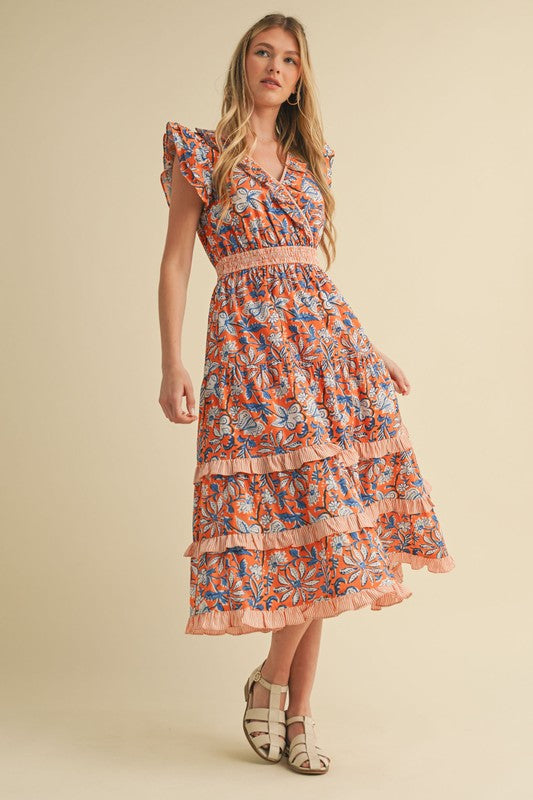 Marian Printed Midi Dress