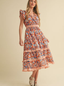 Marian Printed Midi Dress