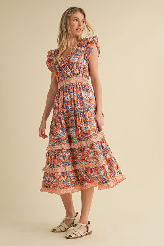 Marian Printed Midi Dress