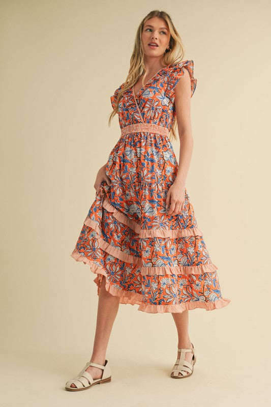 Marian Printed Midi Dress