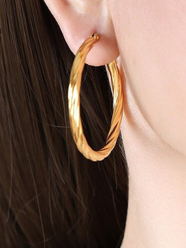 Swivel 18K Dipped Hoop Earrings
