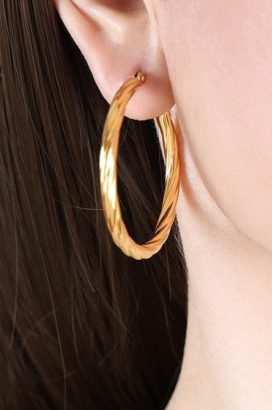 Swivel 18K Dipped Hoop Earrings