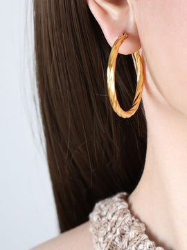 Swivel 18K Dipped Hoop Earrings
