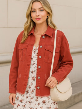 At The Patch Distressed Denim Jacket