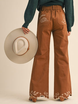 Dolly Embroidered Flare Pants
