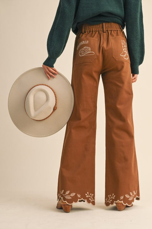 Dolly Embroidered Flare Pants