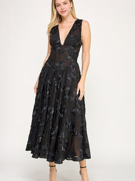 Flavia Lace Corset Midi Dress