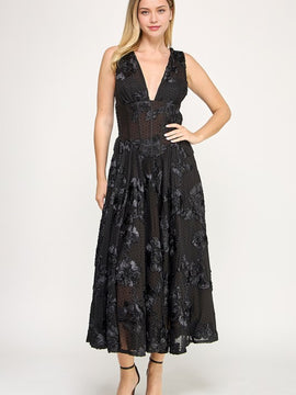 Flavia Lace Corset Midi Dress