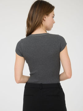 Valerie Button V Neck Bodysuit