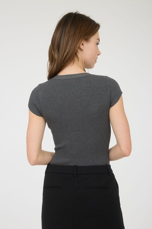 Valerie Button V Neck Bodysuit