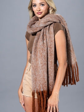 Marled Brushed Fringe Scarf