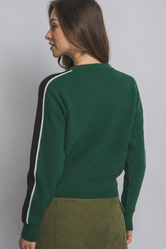 Devon Stripe Sleeve Sweater