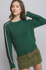 Devon Stripe Sleeve Sweater