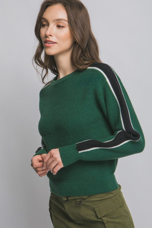 Devon Stripe Sleeve Sweater