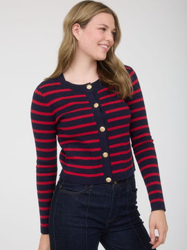 Stacey Striped Cardigan Top